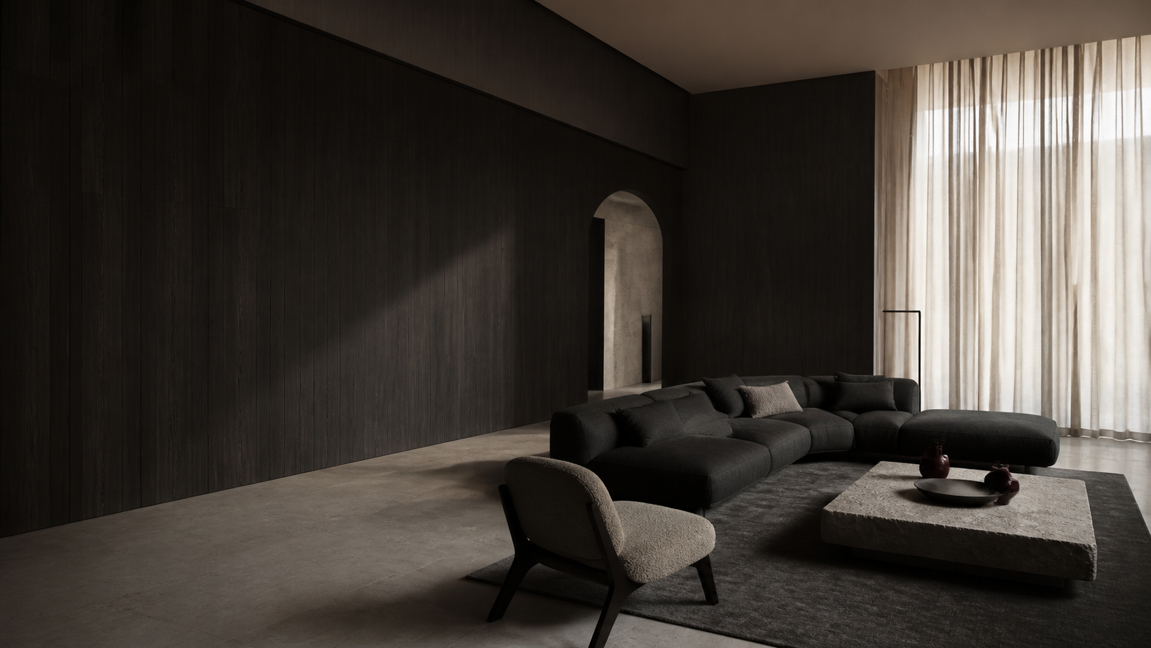 Editorial interior architecture composition